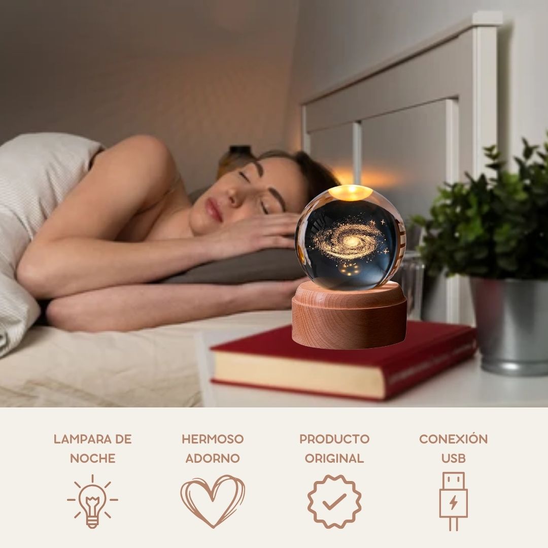 Lampara Mágica de Cristal Giratoria 360